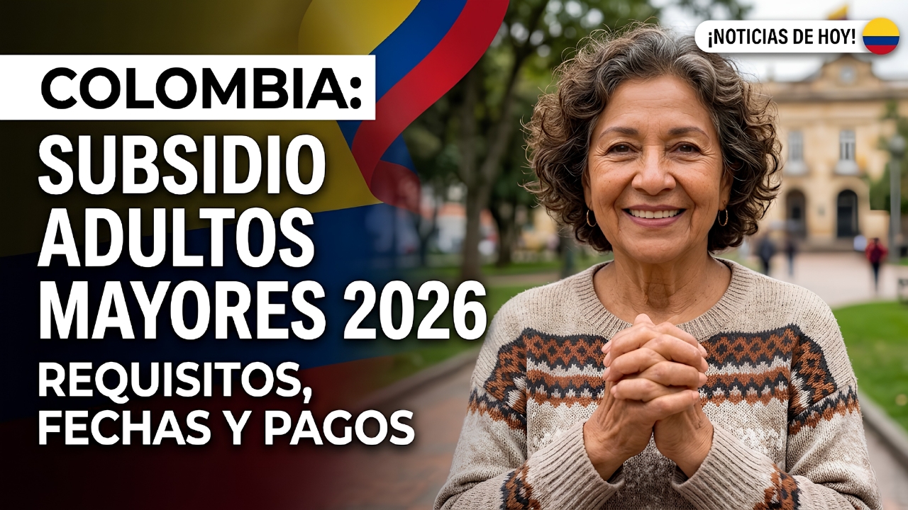 Colombia subsidio adultos mayores 2026: hasta 280.000 COP mensuales, cómo aplicar online y calendario oficial de pagos febrero-marzo