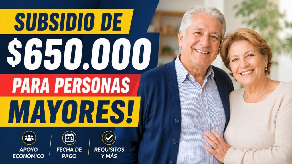 Colombia: Subsidio de $650.000 para Personas Mayores en Marzo de 2026 | Beneficiarios, Inscripción Fácil y Calendario de Pagos