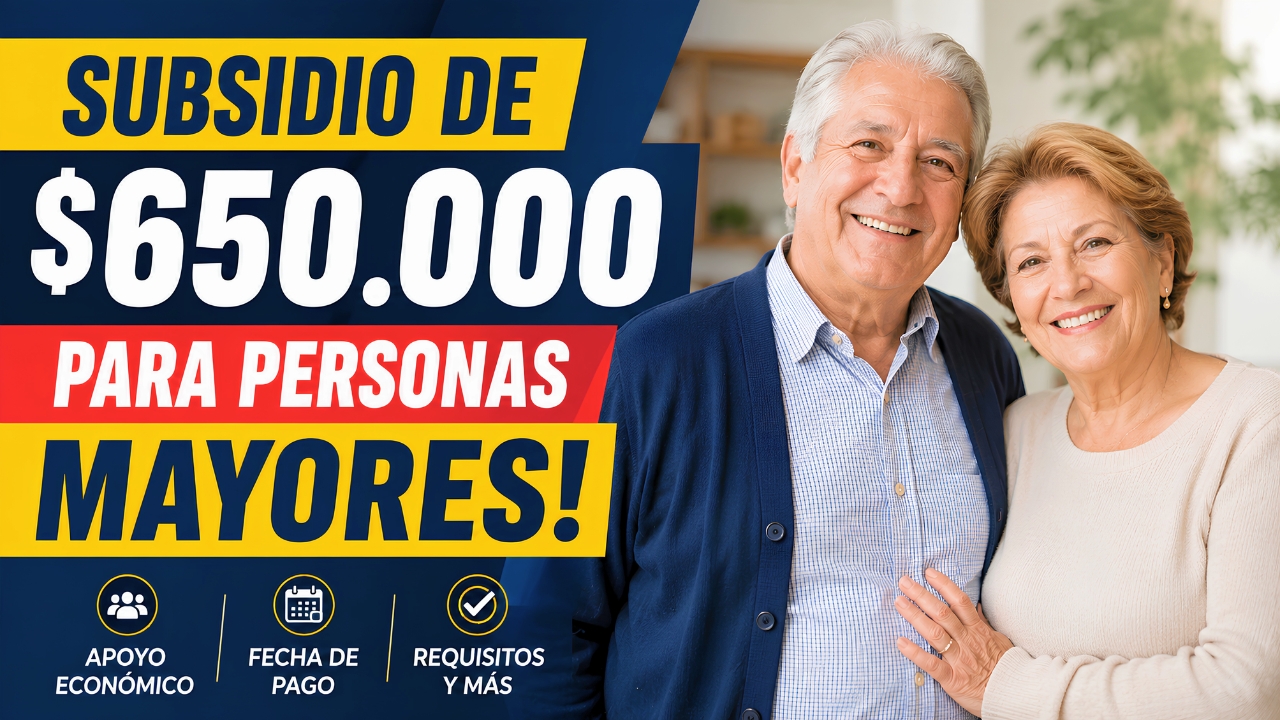 Colombia: Subsidio de $650.000 para Personas Mayores en Marzo de 2026 | Beneficiarios, Inscripción Fácil y Calendario de Pagos